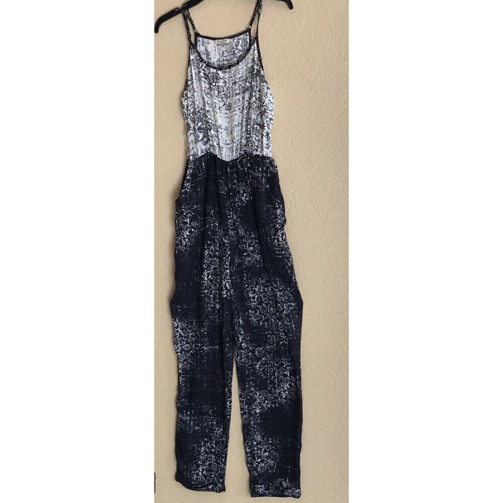 Lily White Women's Printed Drawstring Tapered Jumpsuit Size M - Picture 11 of 11